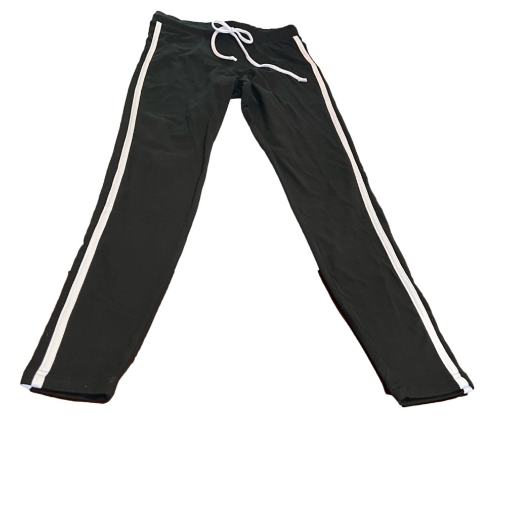 Charlotte Russe NWT jogger track pants black with white stripe size M skinny